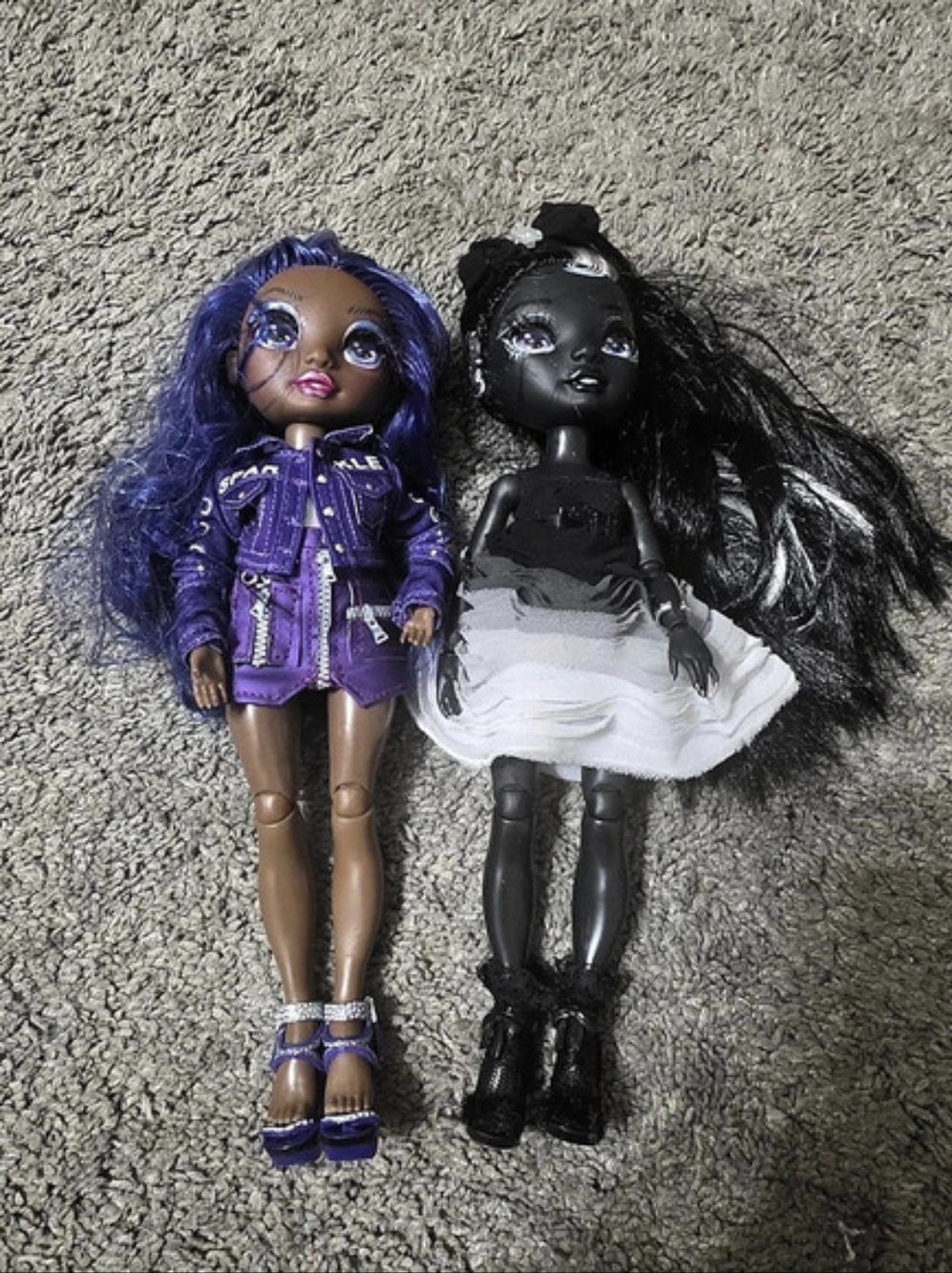 Two-Doll Fashion Doll Set Purple & Black